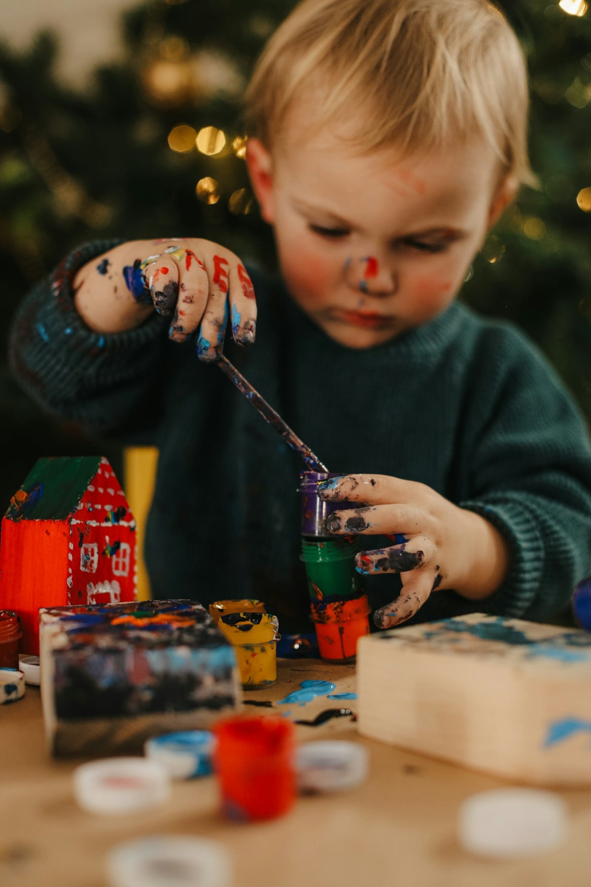 a child playing with toys