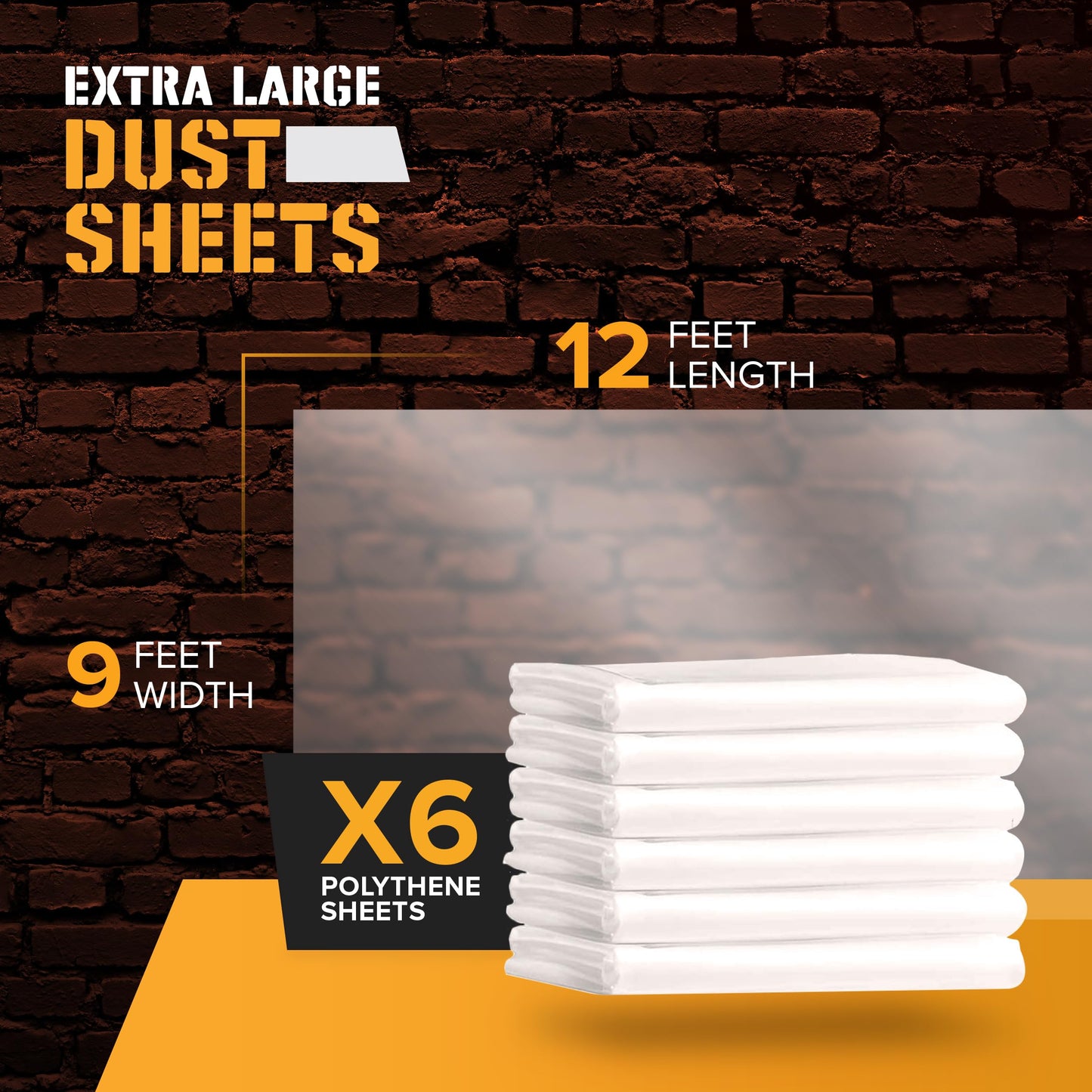 7 Pcs Paint Roller Set with 6X Large Plastic Dust Sheets – Complete Painting Kit with Rollers, Brushes, Trays, Masking Tape & Plastic Sheets for Walls, Ceilings & Furniture Protection