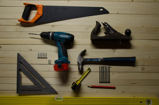 assorted-color handheld tools