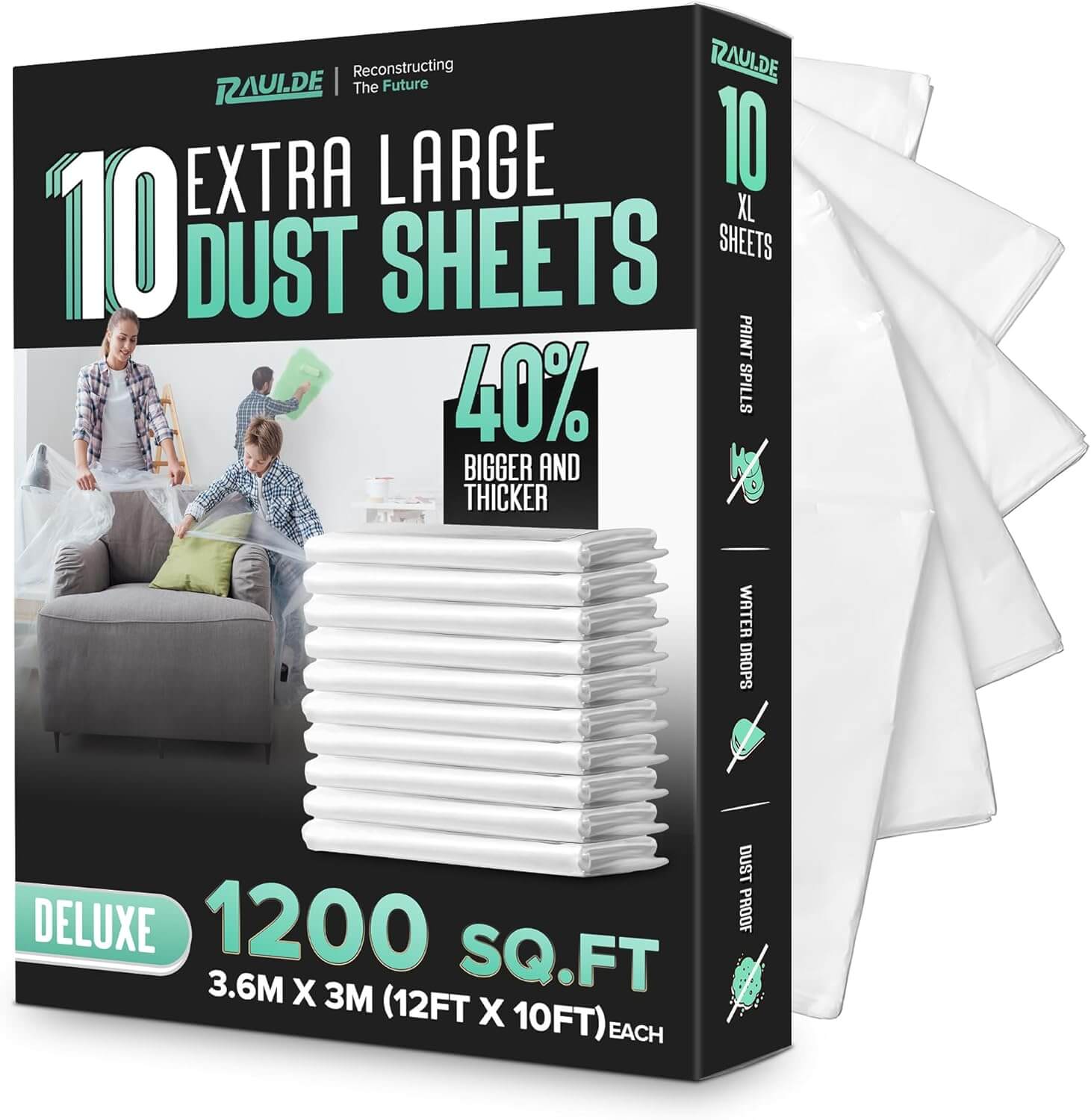 10x Extra Large Plastic Dust Sheets