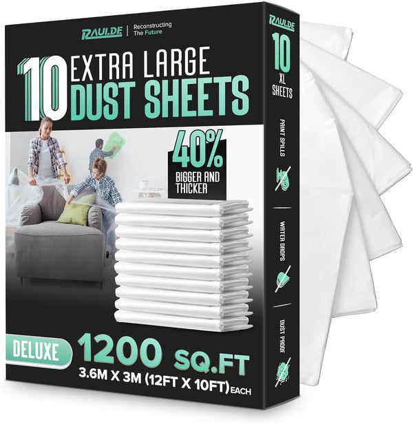 10x Extra Large Plastic Dust Sheets