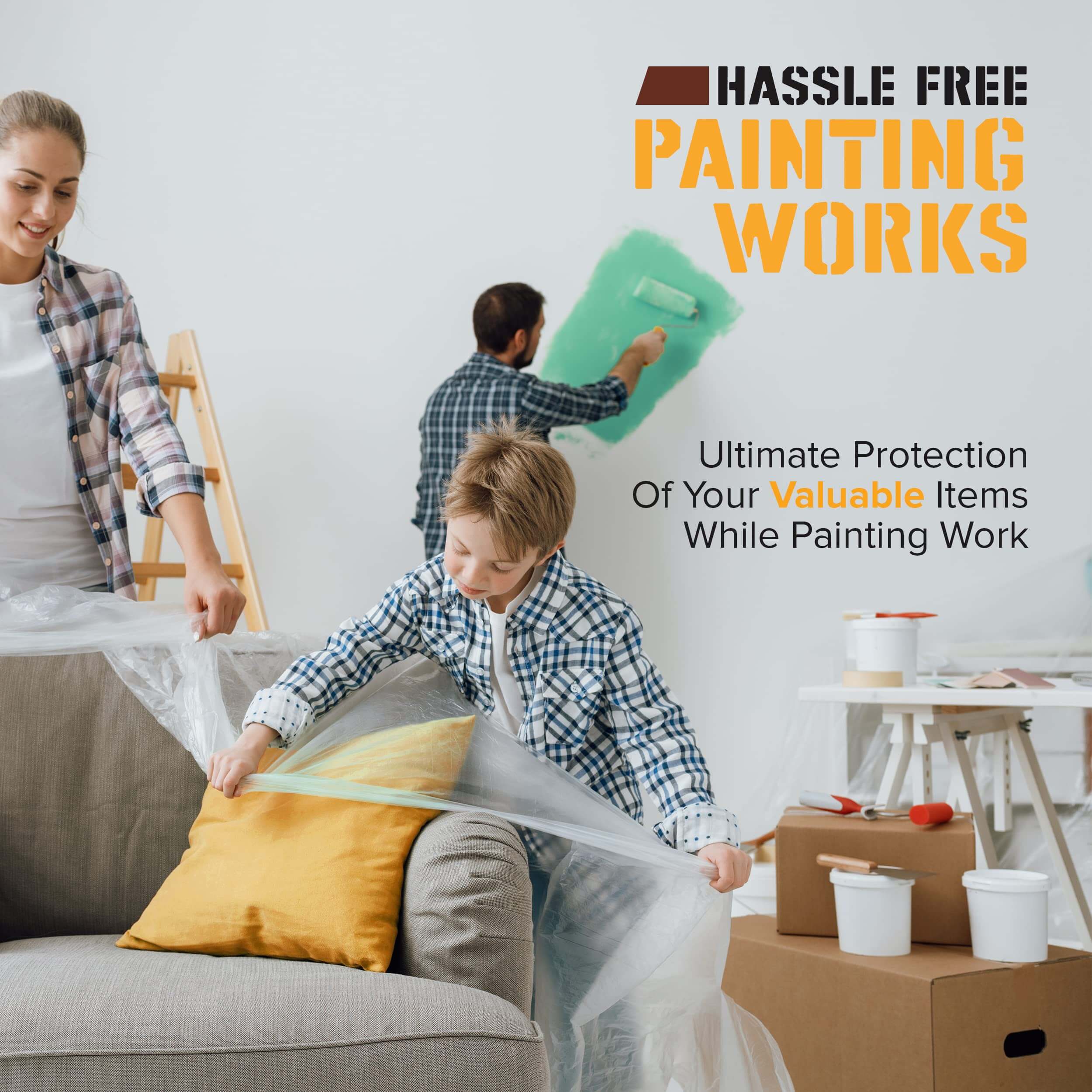 10x Extra Large Plastic Dust Sheets