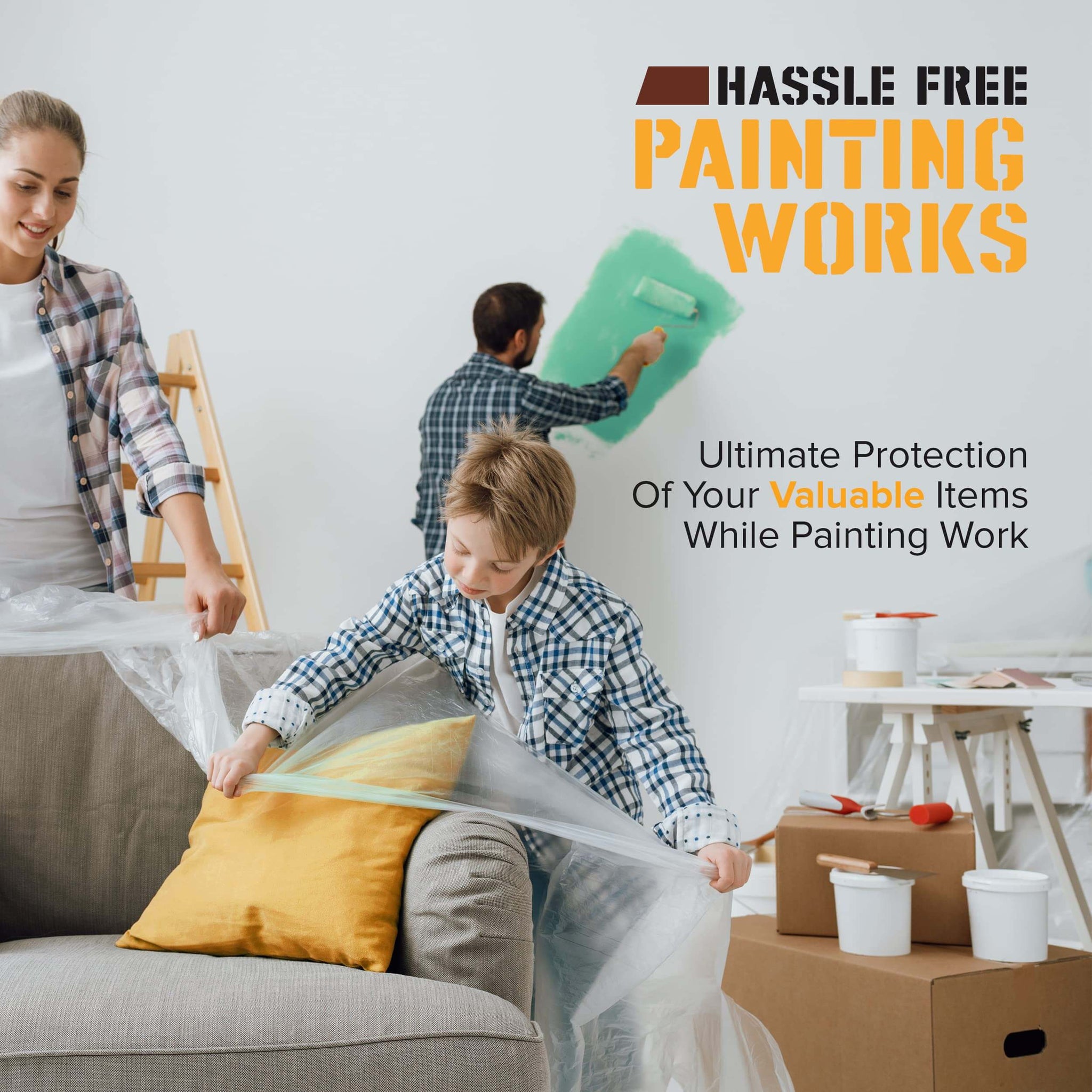 10x Extra Large Plastic Dust Sheets