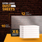 RAULDE Large Plastic Dust Sheets for Decorating & Painting- 3.6m x 3m (12ft x 10ft) - Polythene Sheeting for Furniture & Floor Protection - Waterproof & Tear Resistant Drop Cloth ( Pack of 3,6,10 &20)