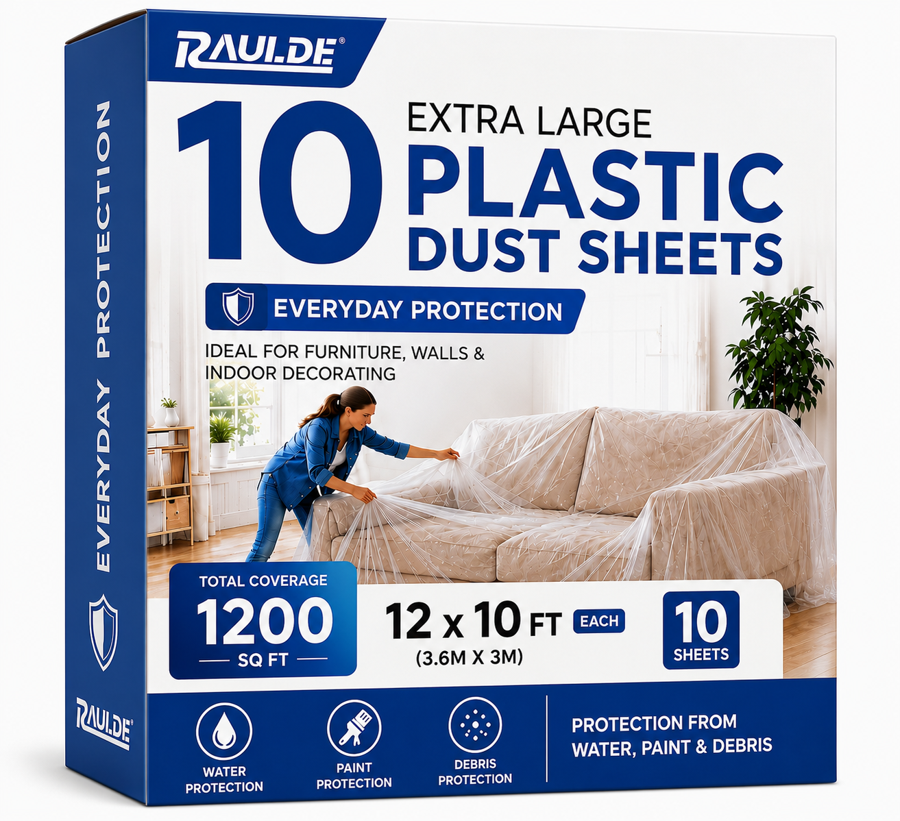 10x Extra Large Plastic Dust Sheets
