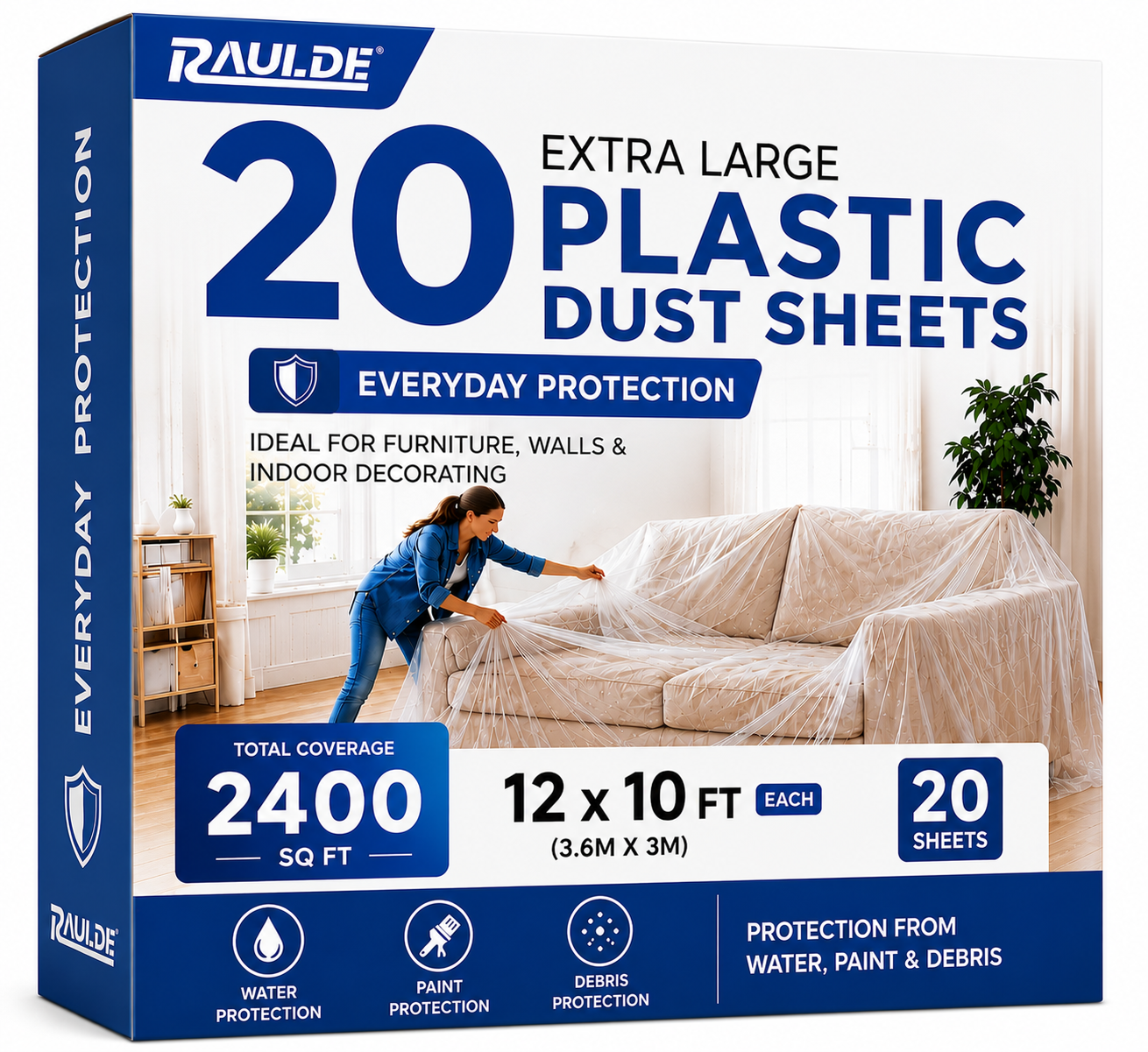 20x Extra Large Plastic Dust Sheets